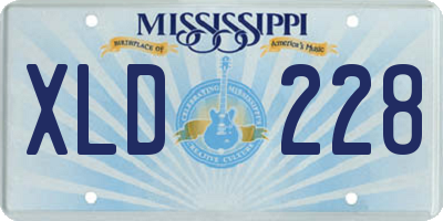 MS license plate XLD228