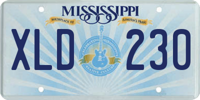 MS license plate XLD230