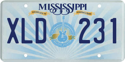 MS license plate XLD231