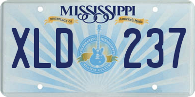 MS license plate XLD237