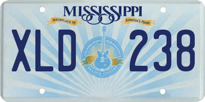 MS license plate XLD238