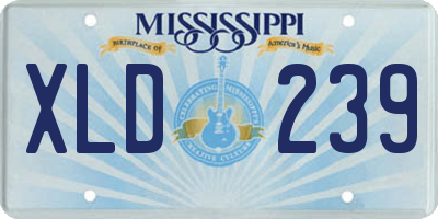 MS license plate XLD239