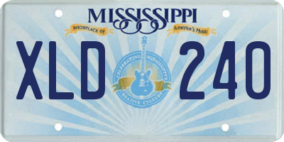 MS license plate XLD240