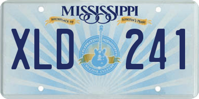 MS license plate XLD241