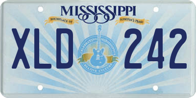 MS license plate XLD242
