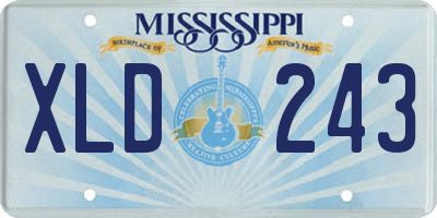 MS license plate XLD243