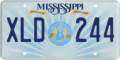 MS license plate XLD244