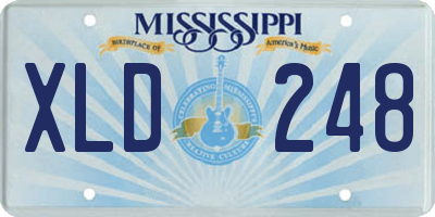 MS license plate XLD248