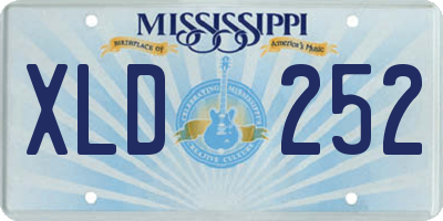 MS license plate XLD252