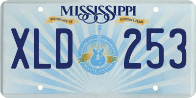 MS license plate XLD253