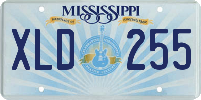 MS license plate XLD255