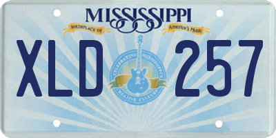 MS license plate XLD257
