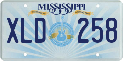 MS license plate XLD258