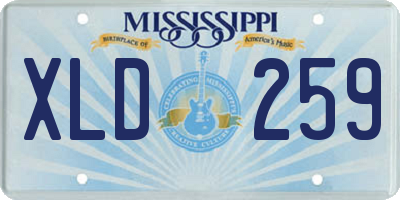 MS license plate XLD259