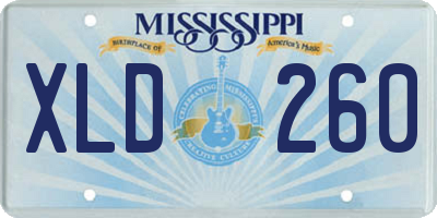 MS license plate XLD260