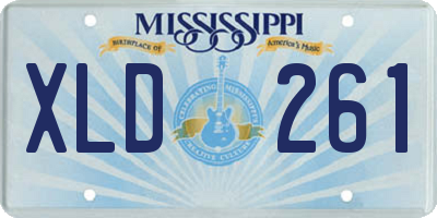 MS license plate XLD261