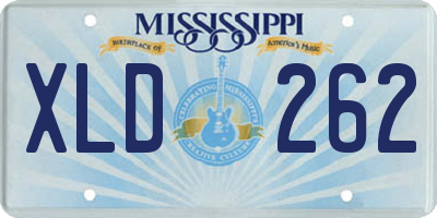 MS license plate XLD262