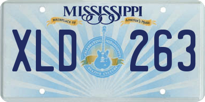 MS license plate XLD263