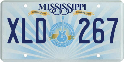 MS license plate XLD267