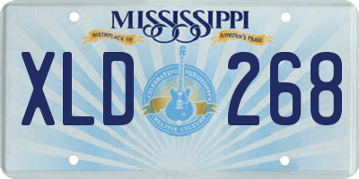 MS license plate XLD268