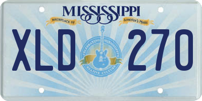 MS license plate XLD270