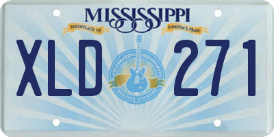 MS license plate XLD271
