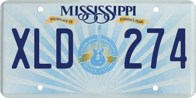 MS license plate XLD274
