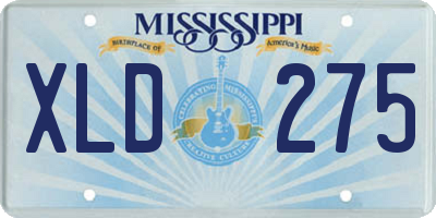 MS license plate XLD275
