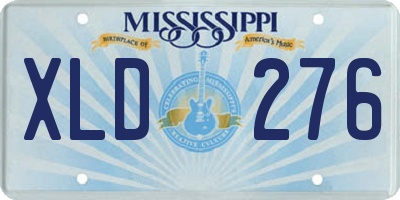 MS license plate XLD276