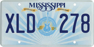 MS license plate XLD278