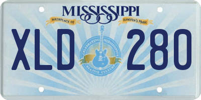 MS license plate XLD280