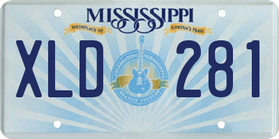 MS license plate XLD281