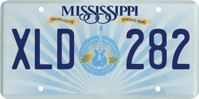 MS license plate XLD282