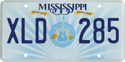 MS license plate XLD285