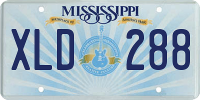 MS license plate XLD288