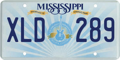 MS license plate XLD289