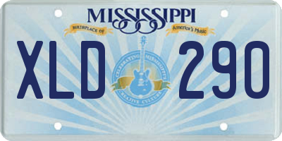 MS license plate XLD290