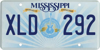 MS license plate XLD292