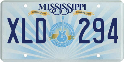 MS license plate XLD294