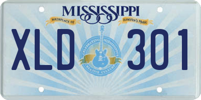 MS license plate XLD301