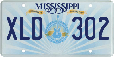 MS license plate XLD302