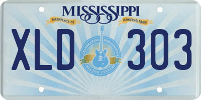 MS license plate XLD303