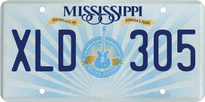 MS license plate XLD305