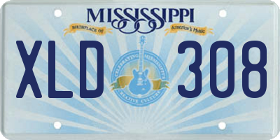 MS license plate XLD308