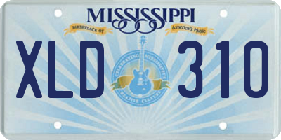 MS license plate XLD310