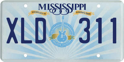 MS license plate XLD311