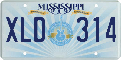 MS license plate XLD314