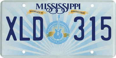 MS license plate XLD315