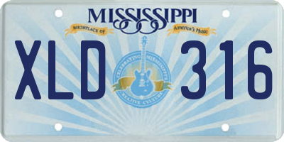 MS license plate XLD316