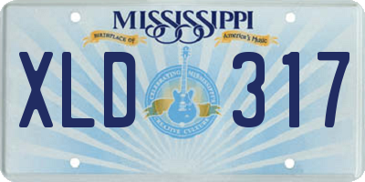 MS license plate XLD317
